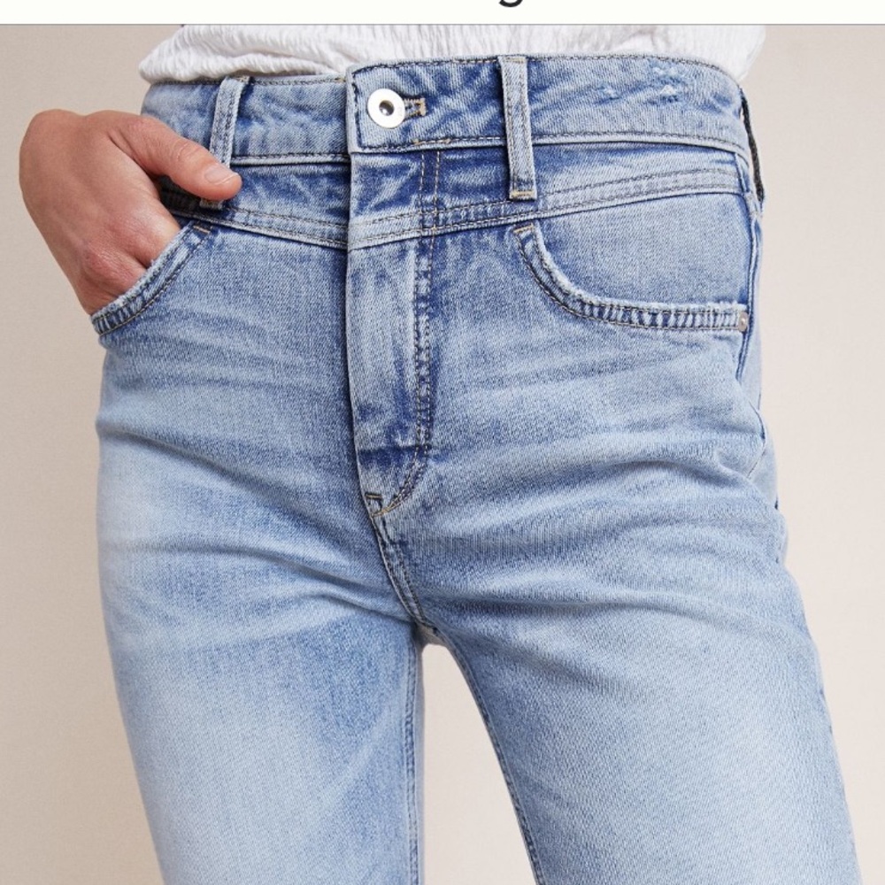 Pilcro And The Letterpress Jeans Women’s High Rise Slim Color: Med Blue, Size 27 - Picture 3 of 8